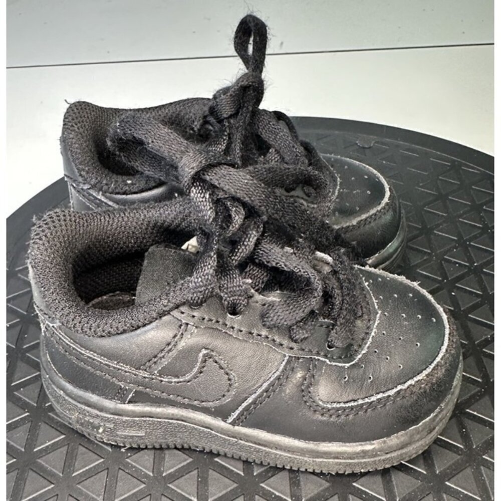 Nike Air Force 1 Low TD Triple Black 314194-009 Toddler Size 4C Sneakers Shoes